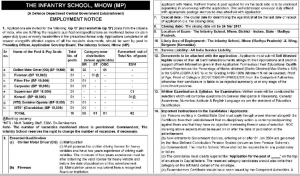 Infantry School Mhow Recruitment