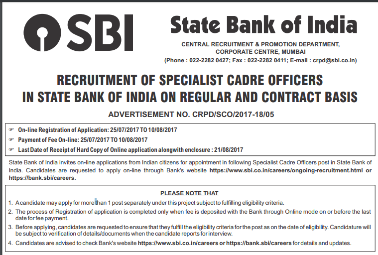 The company is ranked 232nd on the Fortune Global 500 list of the world's biggest corporations as of 2016. Apply Online for latest & get recruitment notifications for State Bank of India. Last Date of Apply 10th August 2017