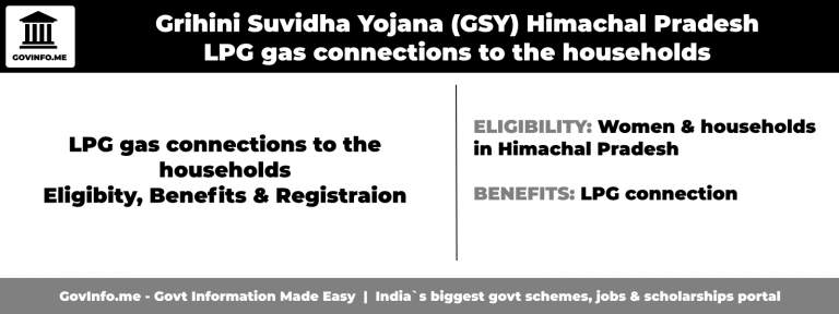 Grihini Suvidha Yojana (GSY) Himachal Pradesh LPG gas connections to the households