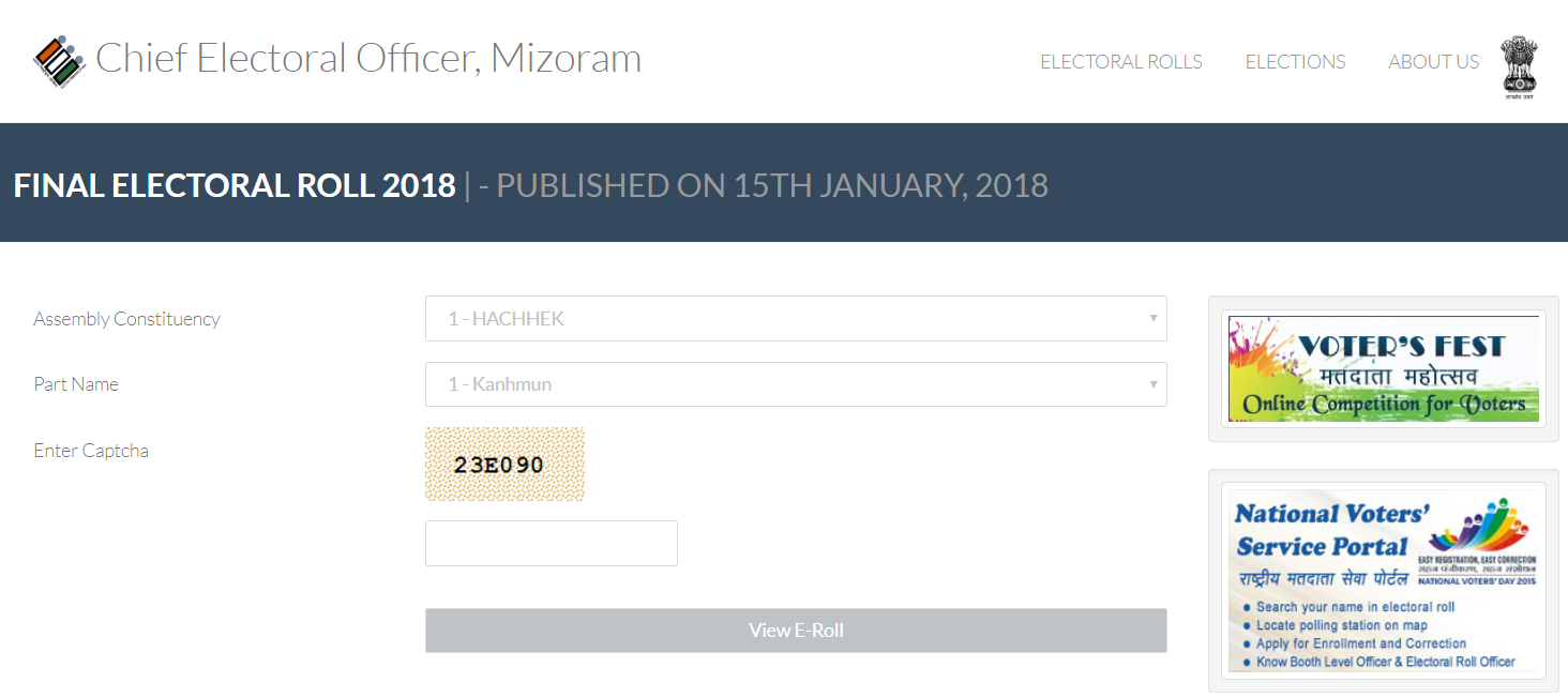 Mizoram Voter List 2018-19: Download CEO Mizoram latest electoral roll ...