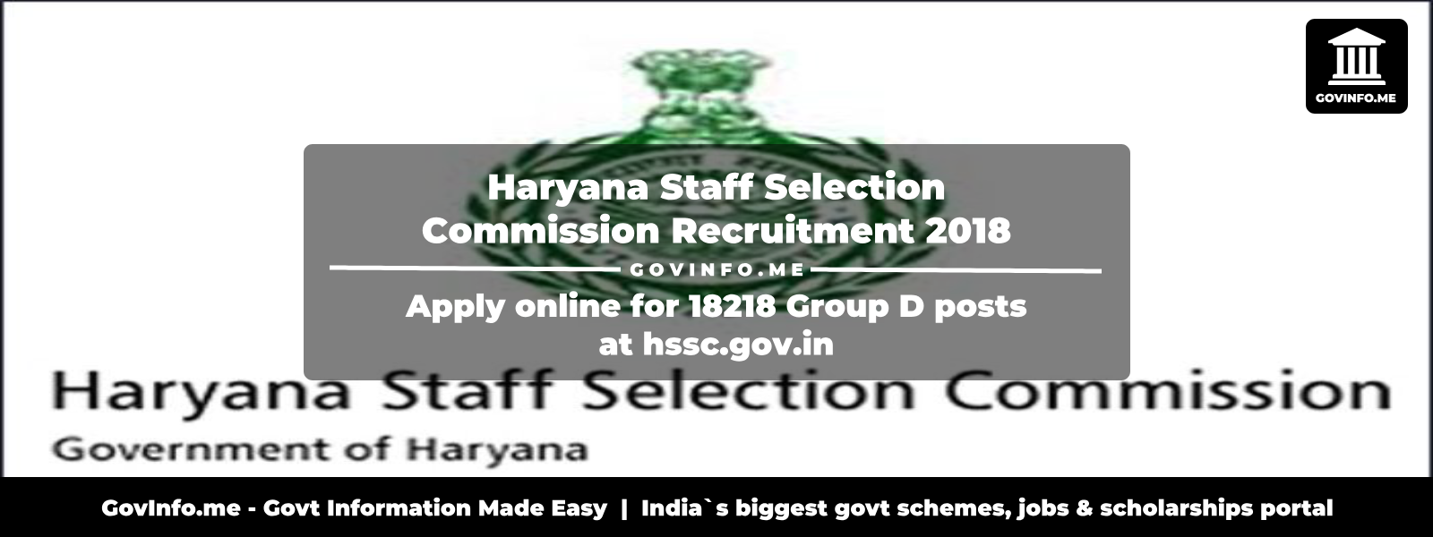 Haryana Staff Selection Commission Recruitment 2018: Apply Online For ...