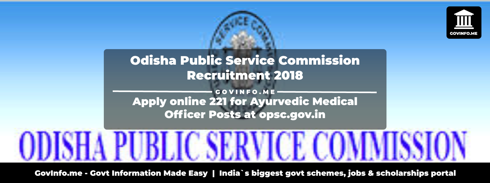 Odisha Public Service Commission Recruitment 2018 Apply online